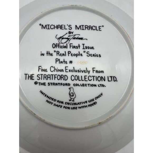 1982 Stratford Michael's Miracle Plate 8.5" Nancy Turner Real People w/Box - Picture 4 of 5